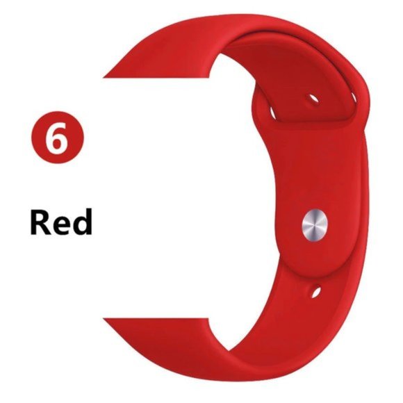 NEW RED Sport Silicone For Apple Watch - Picture 1 of 3